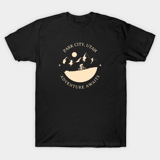 Park City, Utah Biking T-Shirt by Mountain Morning Graphics